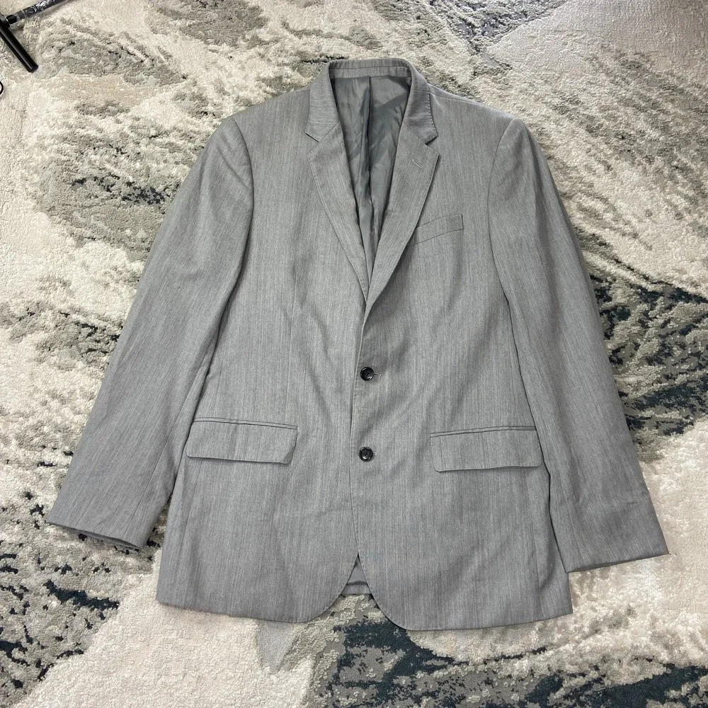 Tollegno 1900 2 Piece Suit‎ Set Mens Sz XL Gray Wool Notch Lapel Single Breasted